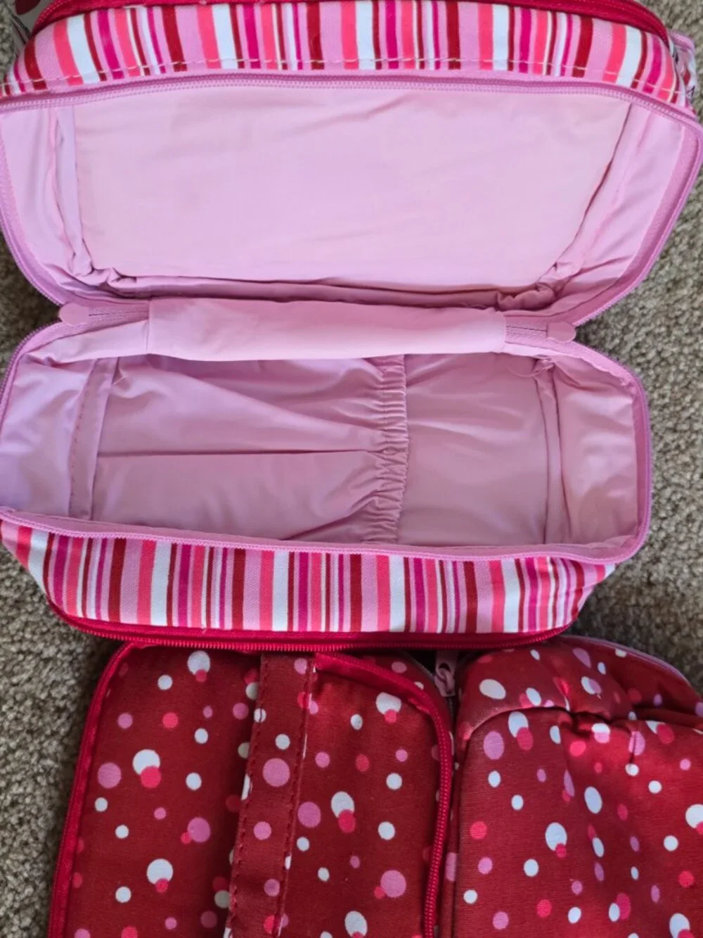 Vintage Avon Multi-Compartment Detachable 3 in 1 Travel Modular Cosmetic Bag Set